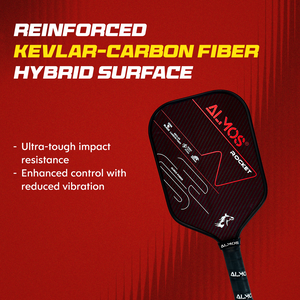 Almos Sports Rocket Pickleball Paddle – Kevlar Carbon Fiber, Polypropylene Core, 14mm Control Paddle for Power, Spin & Precision