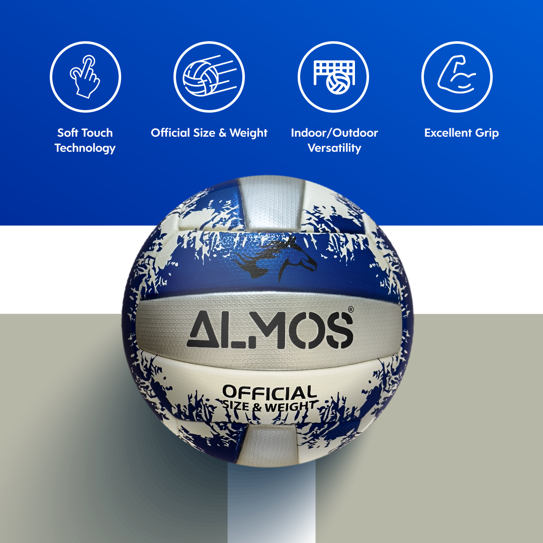 Almos Soft Touch Pro Volleyball – Official Size 5 – Indoor & Outdoor Use
