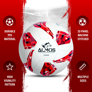 Almos Classic 32 Panel: Academy Training Soccer Ball - Size 3. 4 and 5