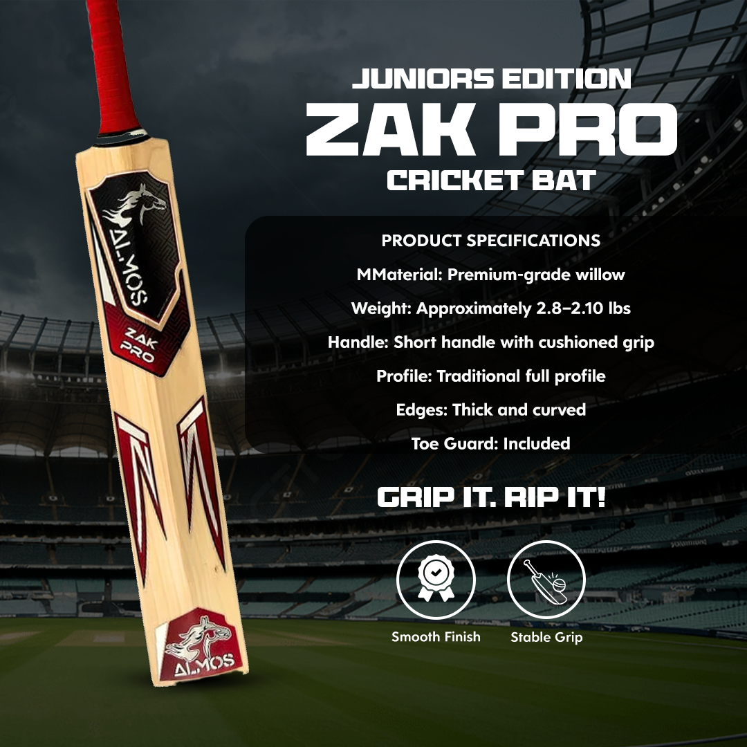 Almos Sports Junior Edition Cricket Bat – Harrow Bat - Ideal for Training, Practice, Backyard Cricket
