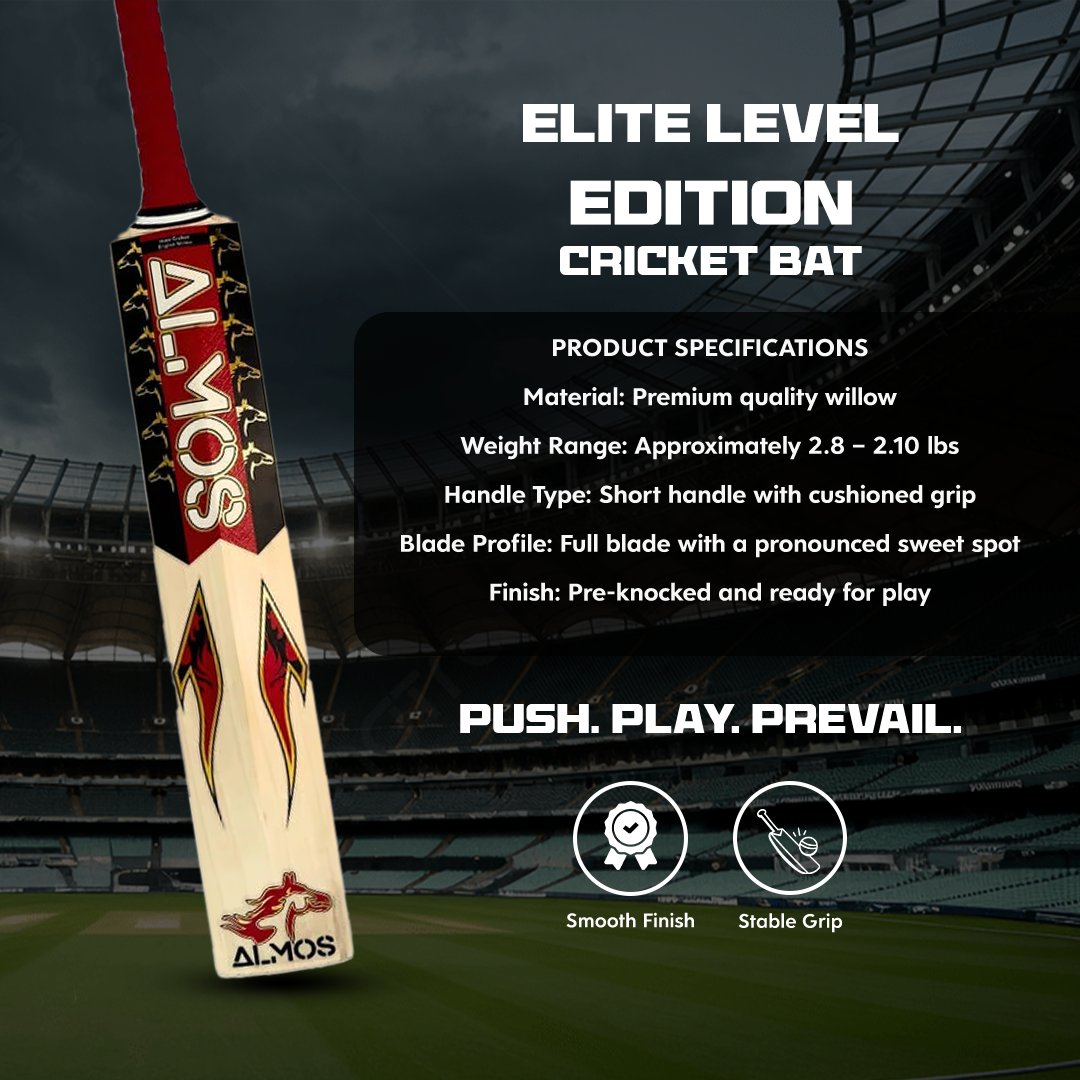 Almos Elite Edition Cricket Bat -  Ideal for Pro Matches