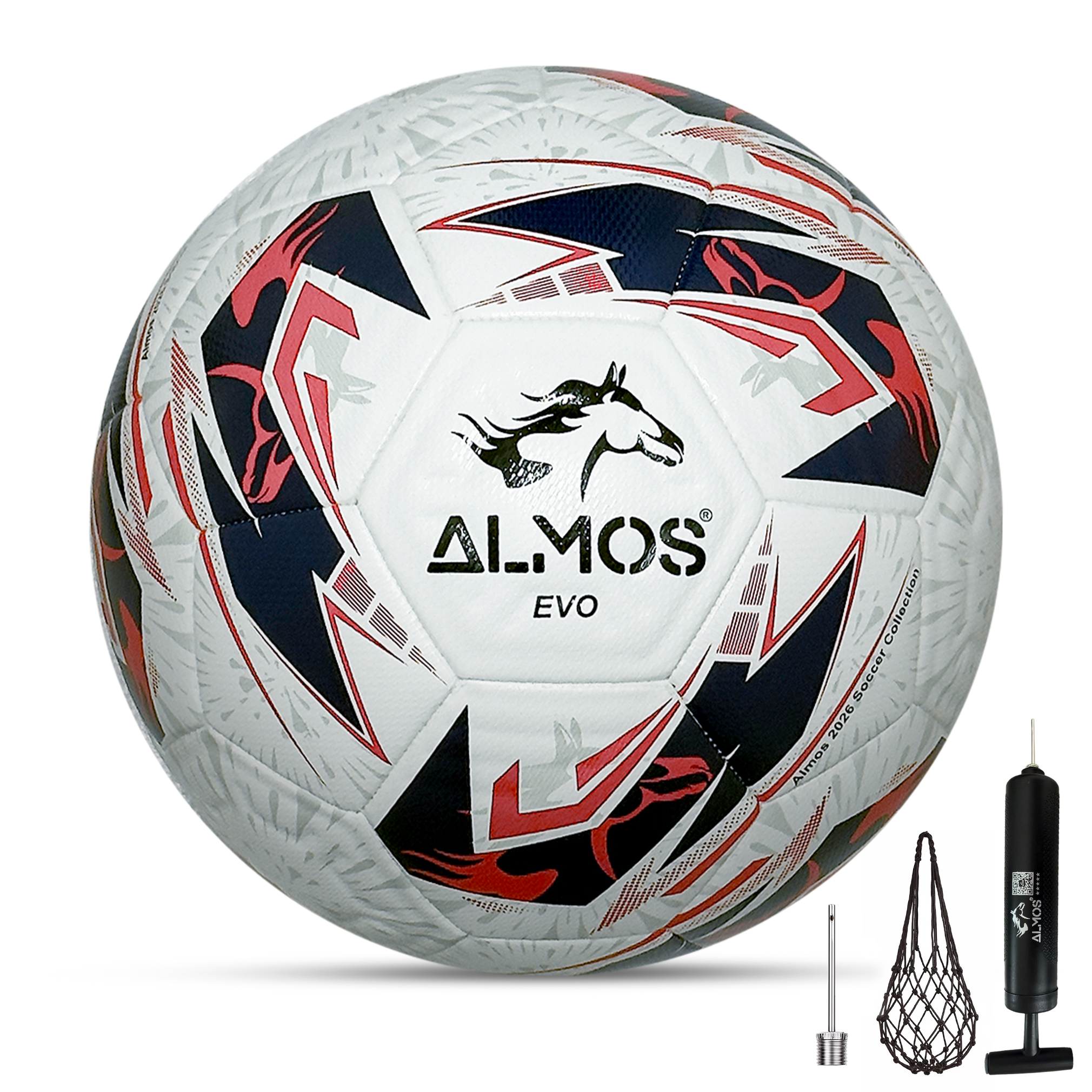 Almos EVO Match Soccer Ball – Size 4 & 5, Thermo Bonded, 32-Panel, Premium EPU Microfiber Football