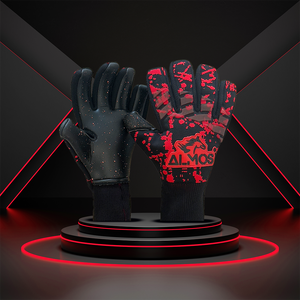 Almos Soccer Max Pro Gel Goalkeeper Gloves – Red & Black | Sizes 7–9