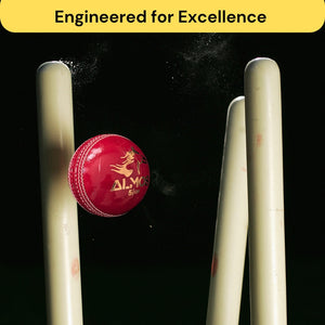 Almos Sports Cricket Hard Ball Red - Pack of 6 Premium Leather Ball