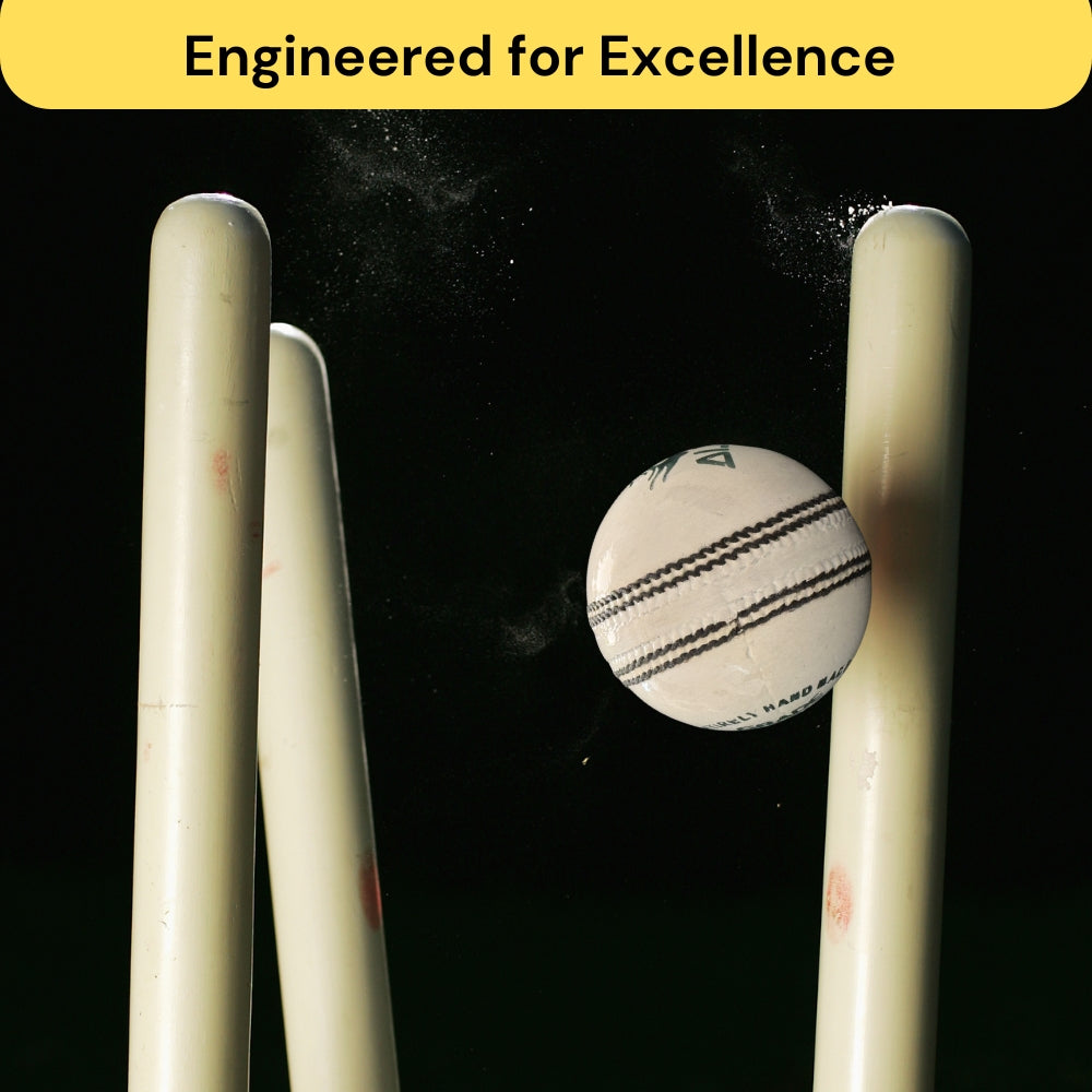 Almos Sports Cricket Hard Ball White - Pack of 6 Premium Leather Ball