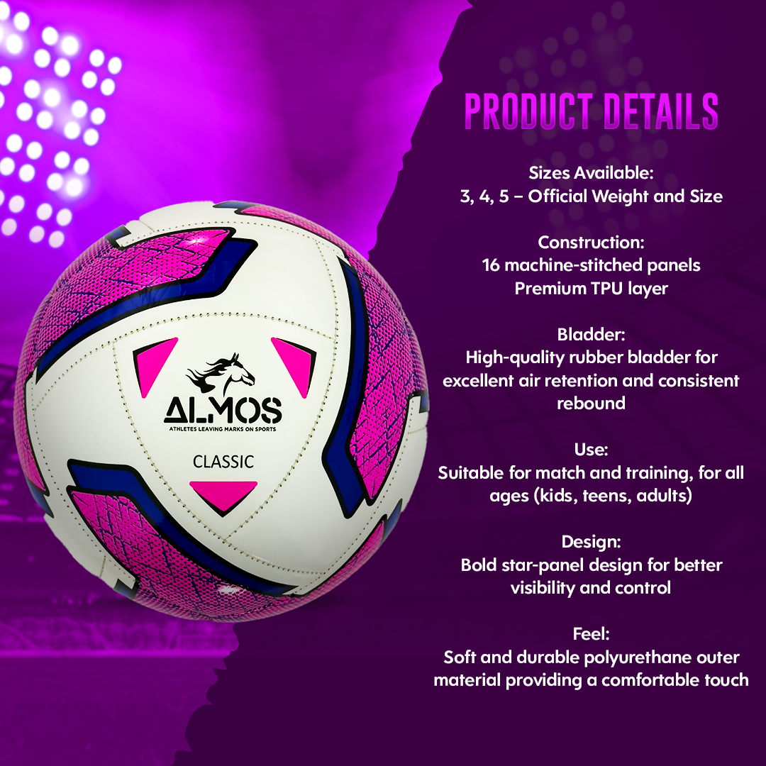 Almos Soccer Ball Classic 16 Panel: Academy Training Ball