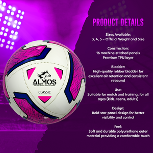 Almos Soccer Ball Classic 16 Panel: Academy Training Ball