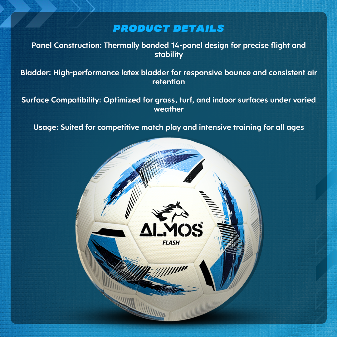 Almos Flash Match Soccer Ball - Size 4 & 5