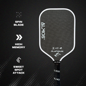 Almos Sports Platinum Pickleball Paddle – Titanium Weave, Polypropylene Core, 16mm Control Paddle for Power, Spin & Stability 