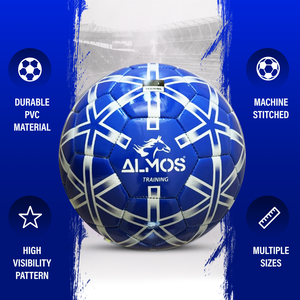 Almos Training PVC Soccer Ball – Size 4 & 5 | Blue, Red & Pink 