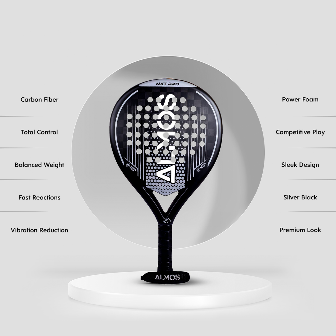 Almos MKT Pro 18k Carbon Fibre Padel Racket 