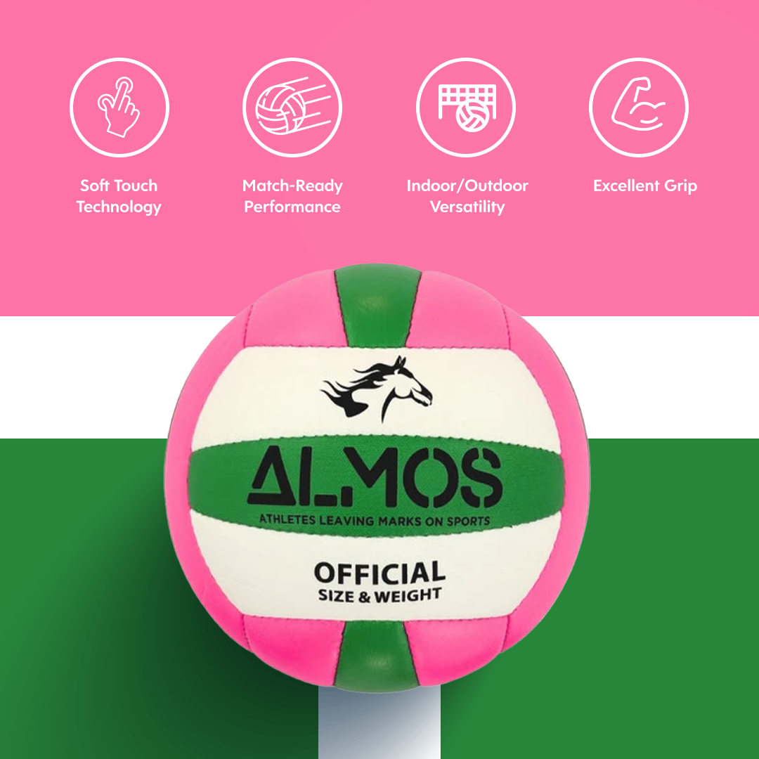 Almos Training Volleyball Pink Green 