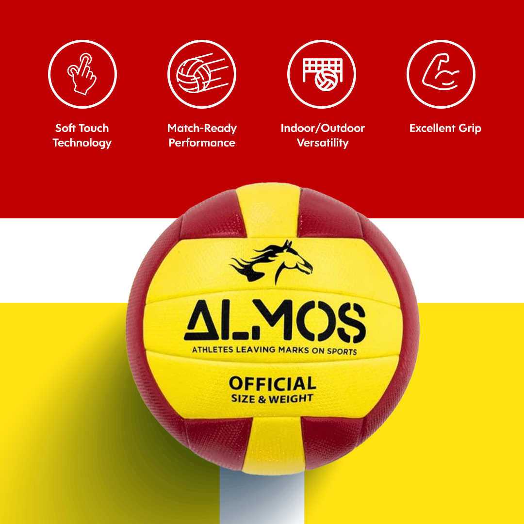 Almos Match Volleyball Yellow & Red 
