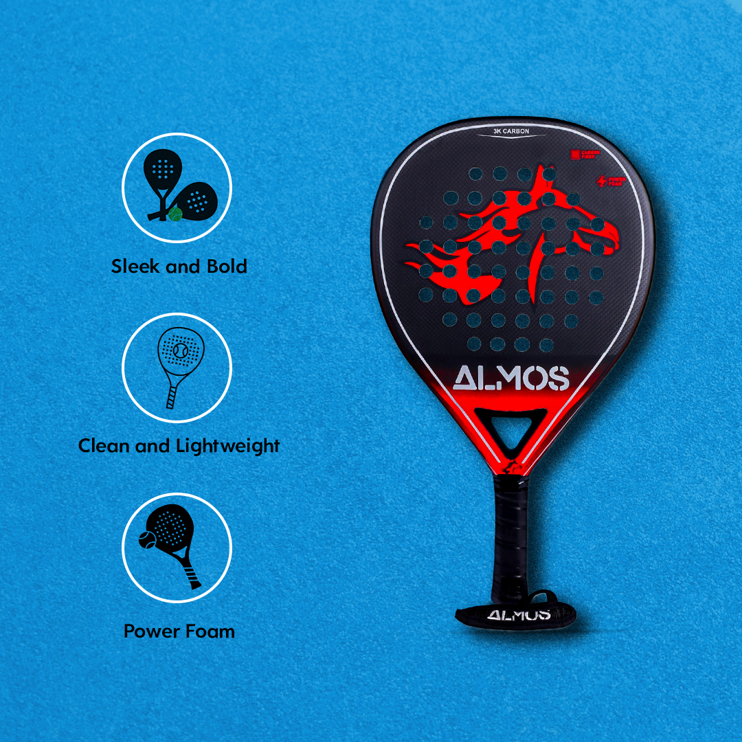 Almos SHAH X 3k Carbon Fibre Padel Racket 