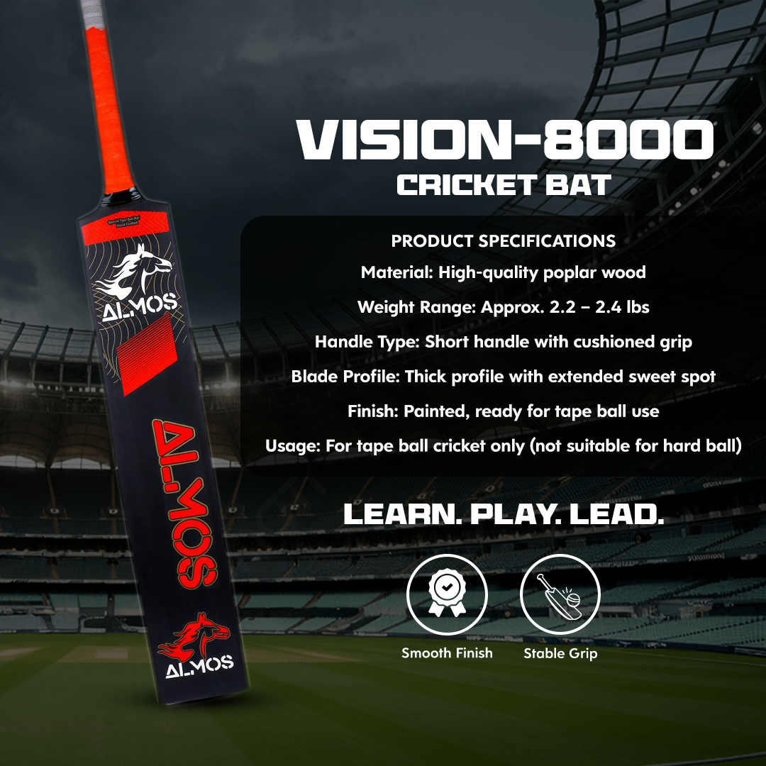 Almos Vision-8000 Tape Ball Cricket Bats 