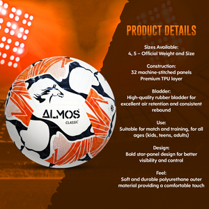Almos Academy Classic Training Soccer Ball - Size 5 