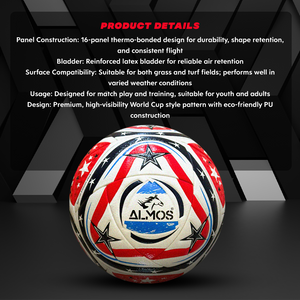 Almos World Cup Style Pro Soccer Ball – Size 4 
