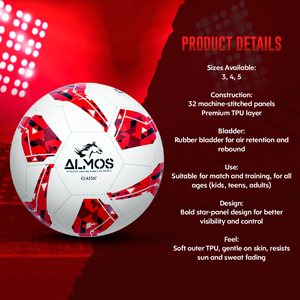 Almos Classic 32 Panel Academy Training Soccer Ball - Size 4, Pack of 12 