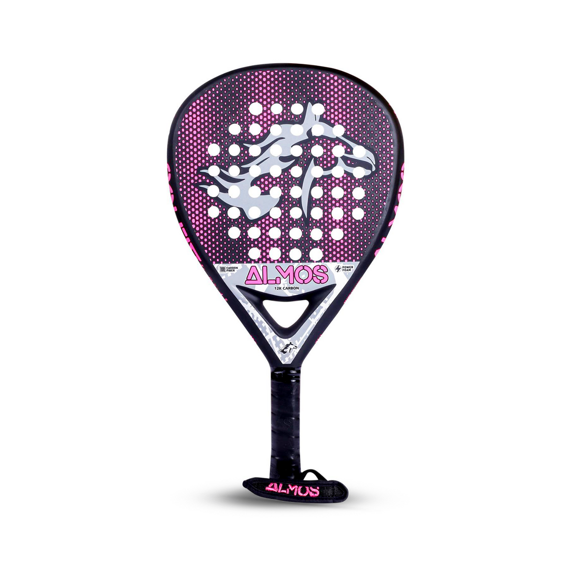 Almos 12K Carbon Padel Racket – EVA Foam Paddle with Carry Bag 