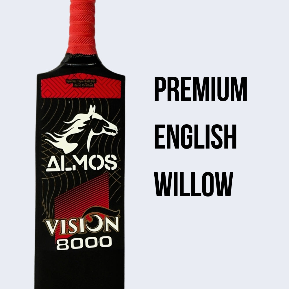 Almos Vision-8000 Tape Ball Cricket Bat Black 