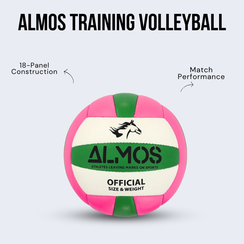 Almos Training Volleyball Pink Green 