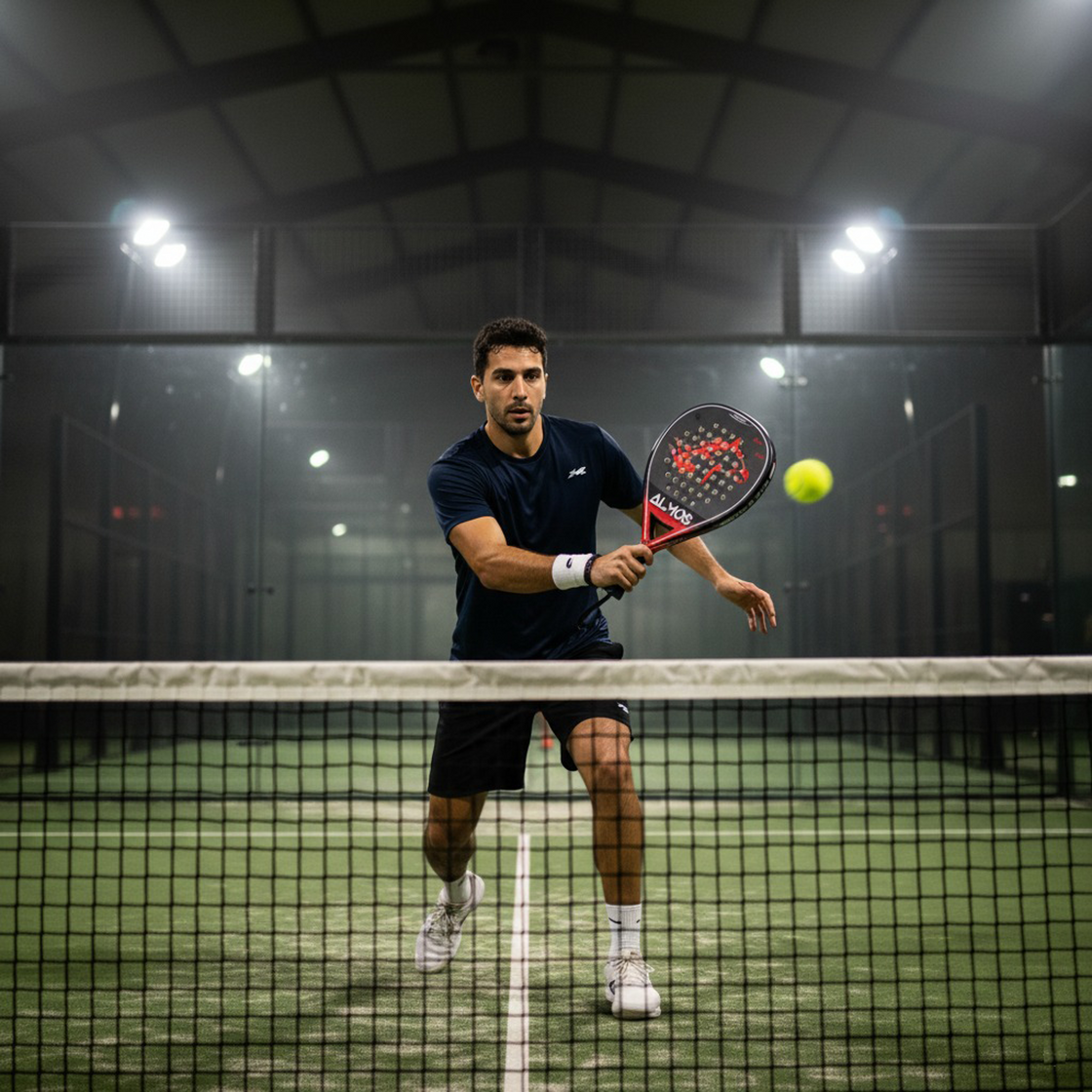 Almos 3K Carbon Padel Racket – EVA Foam Paddle with Carry Bag 