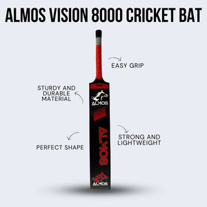Almos Vision-8000 Tape Ball Cricket Bat Black 