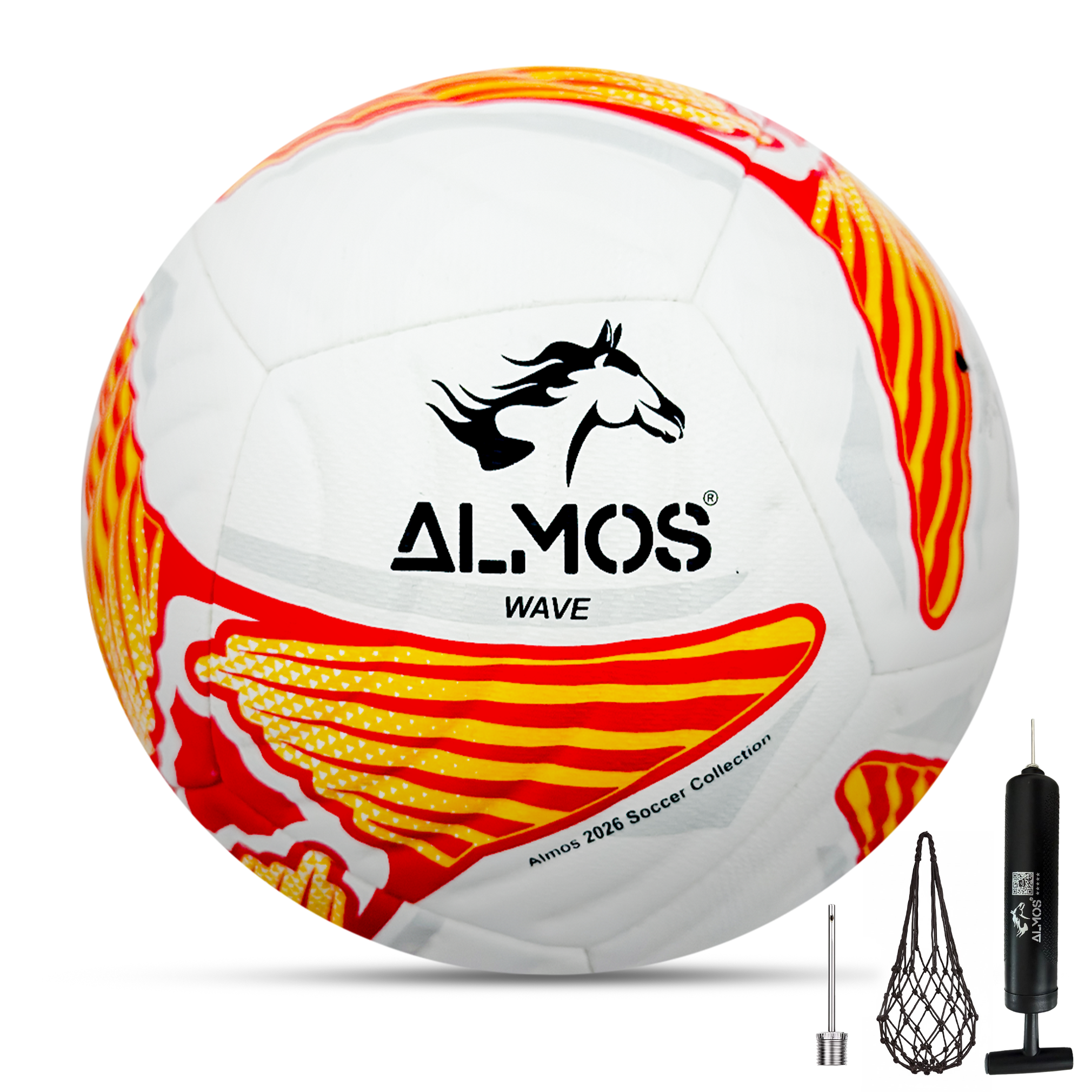 Almos Match Soccer Ball – Size 5 12-Panel Football, Canada, Spain & Mexico Inspired Design 