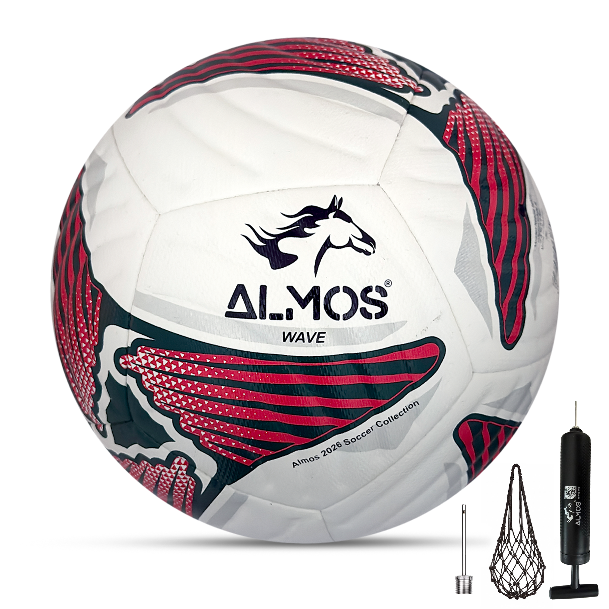Almos Match Soccer Ball – Size 5 12-Panel Football, Canada, Spain & Mexico Inspired Design 