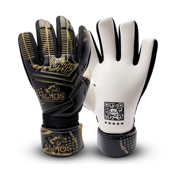 Almos Bolt Goalkeeper Gloves – Strong Grip Latex with Finger Protection for Training & Match Play 