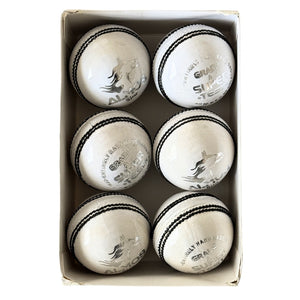 Almos Sports Cricket Hard Ball White - Pack of 6 Premium Leather Ball 