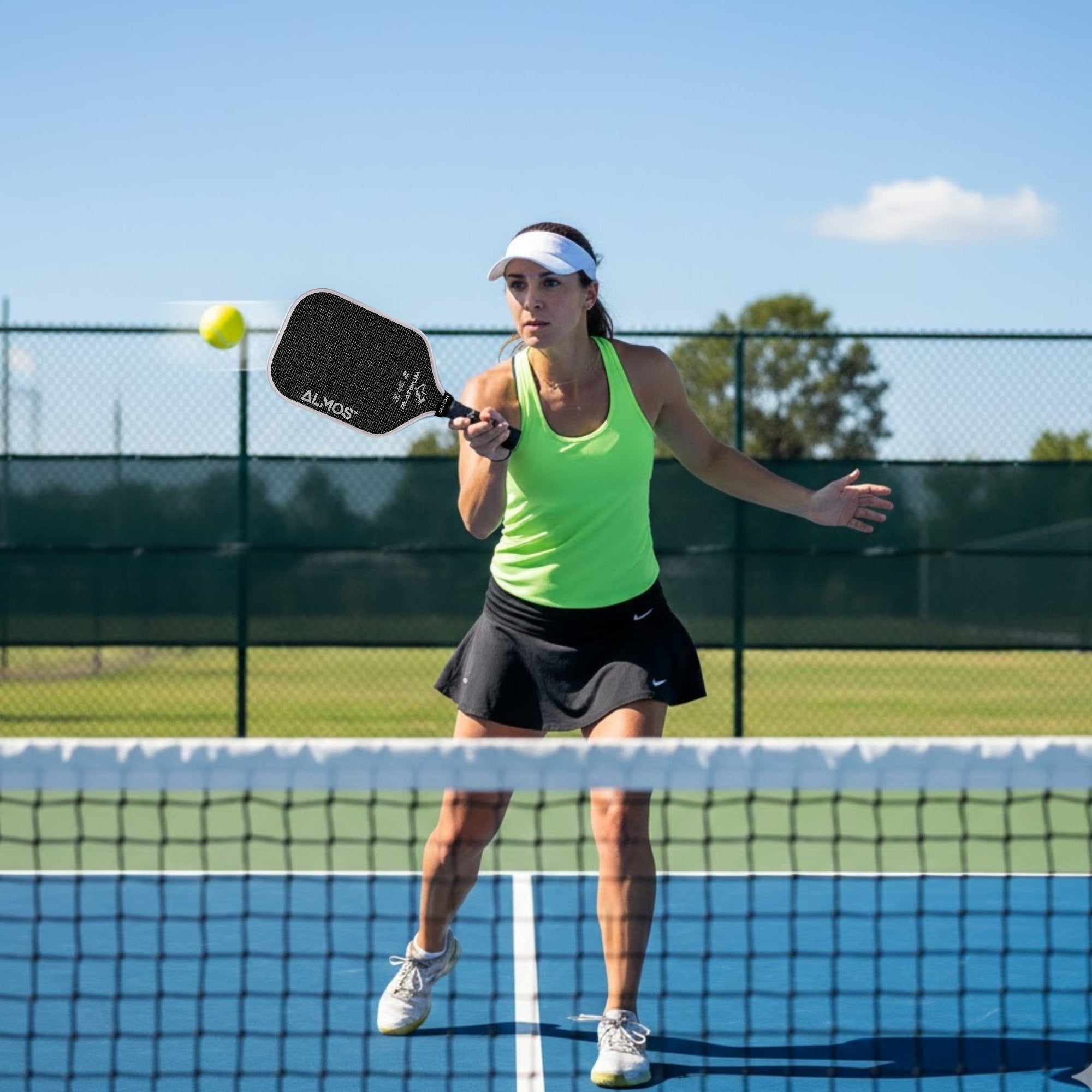 Almos Sports Platinum Pickleball Paddle – Titanium Weave, Polypropylene Core, 16mm Control Paddle for Power, Spin & Stability 