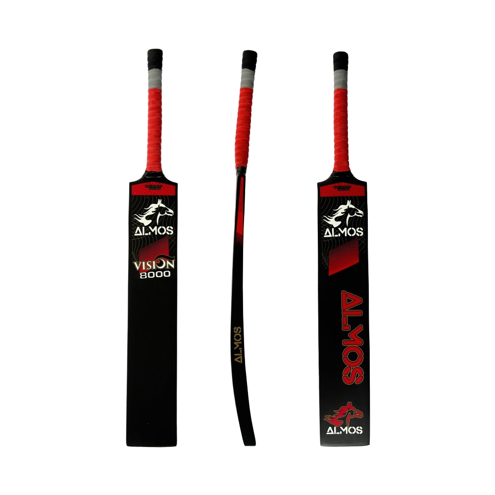 Almos Vision-8000 Tape Ball Cricket Bat Black 