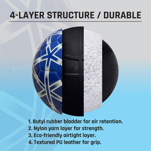 Almos Training PVC Soccer Ball – Club Match & Training Ball | Size 4 & 5 | Blue, Red & Pink 