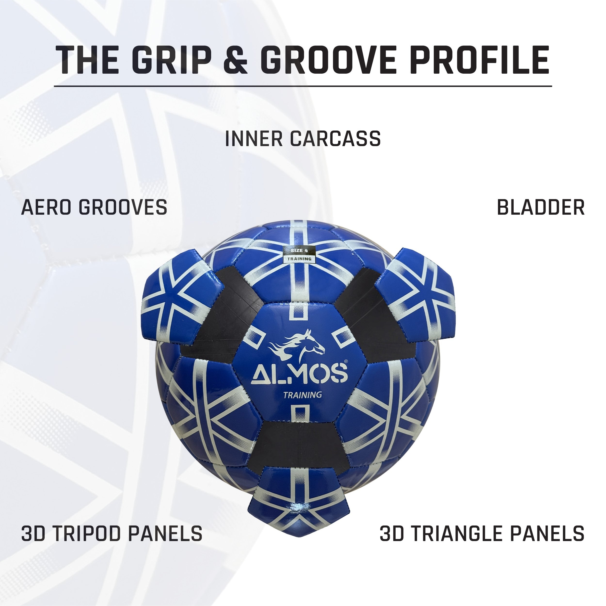 Almos Training PVC Soccer Ball – Club Match & Training Ball | Size 4 & 5 | Blue, Red & Pink 