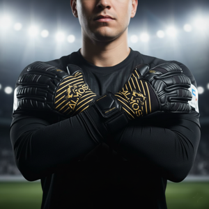 Almos Soccer Max Super Soft Reflex Goalkeeper Gloves – Black & Gold 