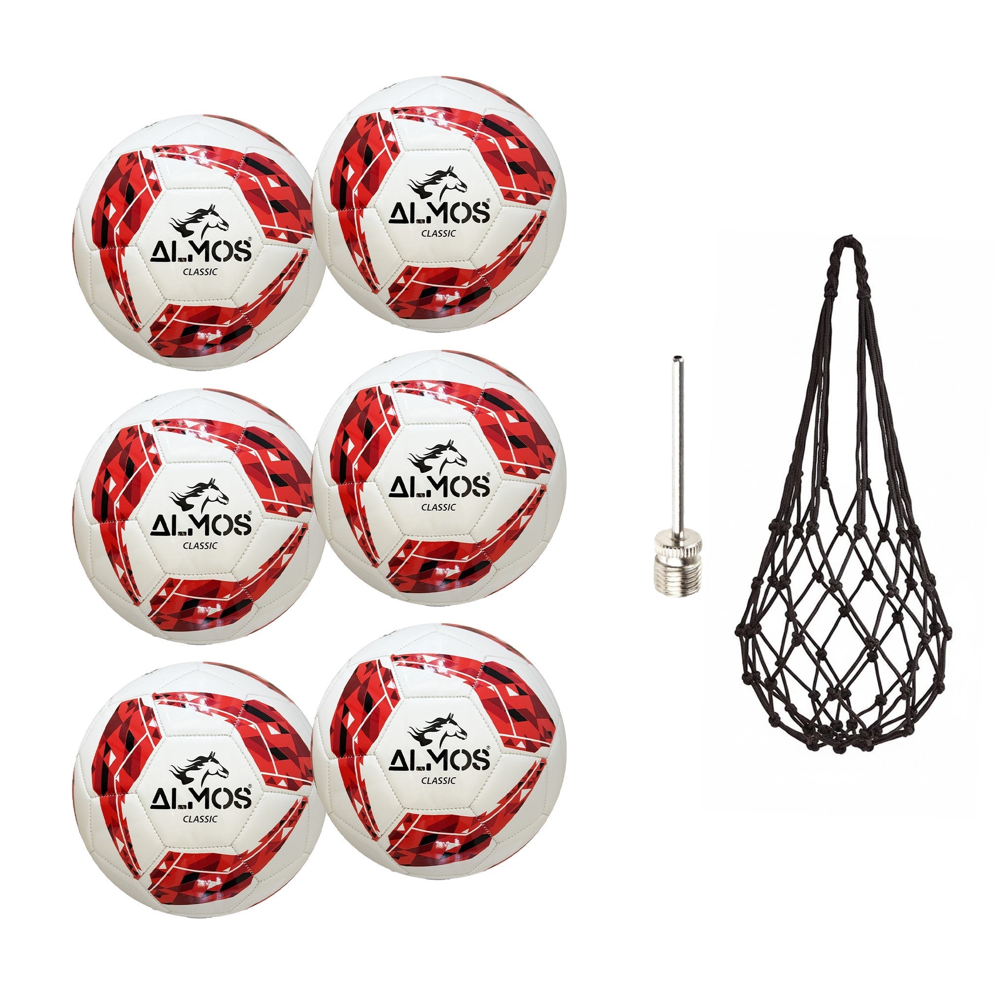 Almos Classic 32 Panel Academy Training Soccer Ball - Size 4, Pack of 6 