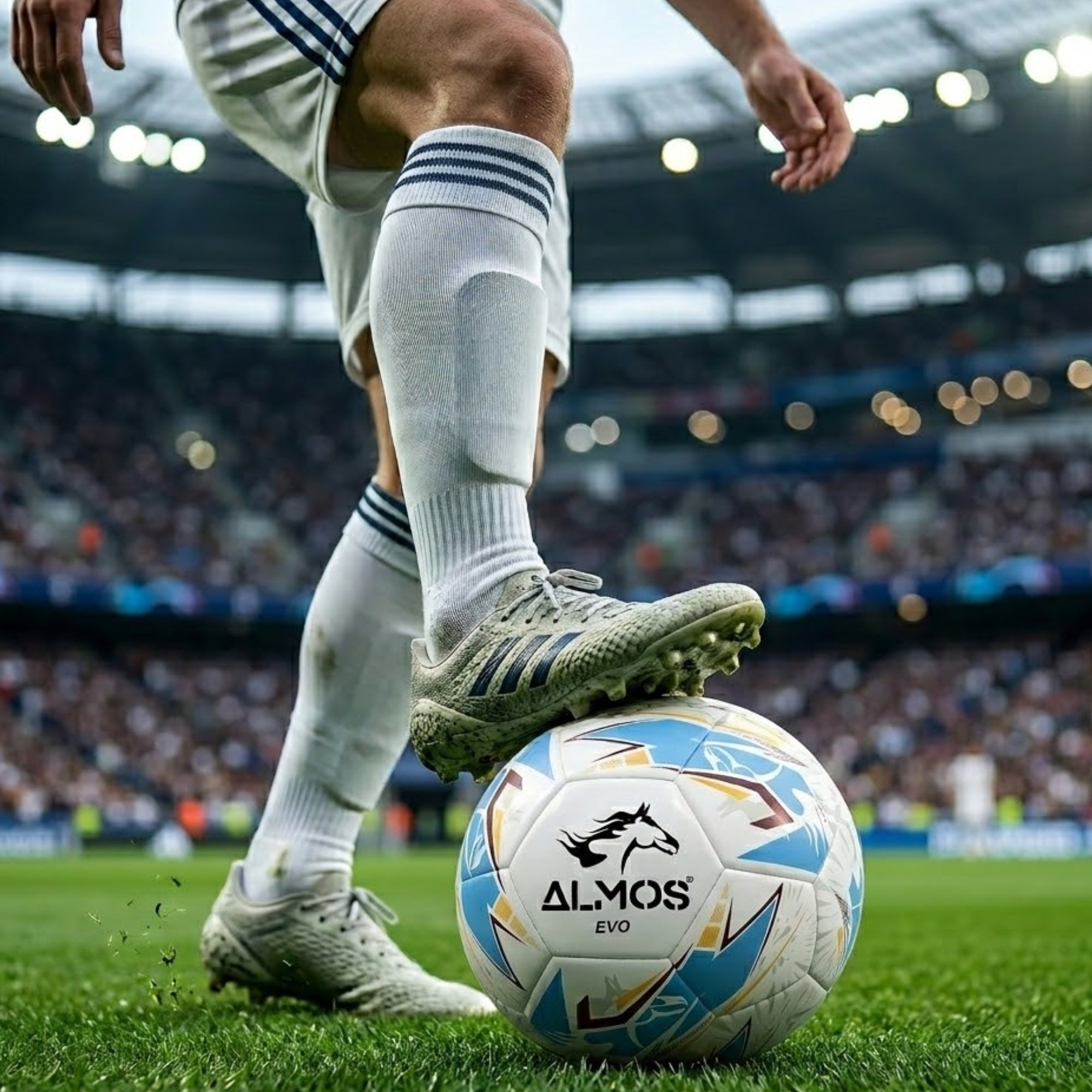 Almos Match Soccer Ball Size 5 – Argentina Inspired Design, Thermo Bonded Seamless Football 