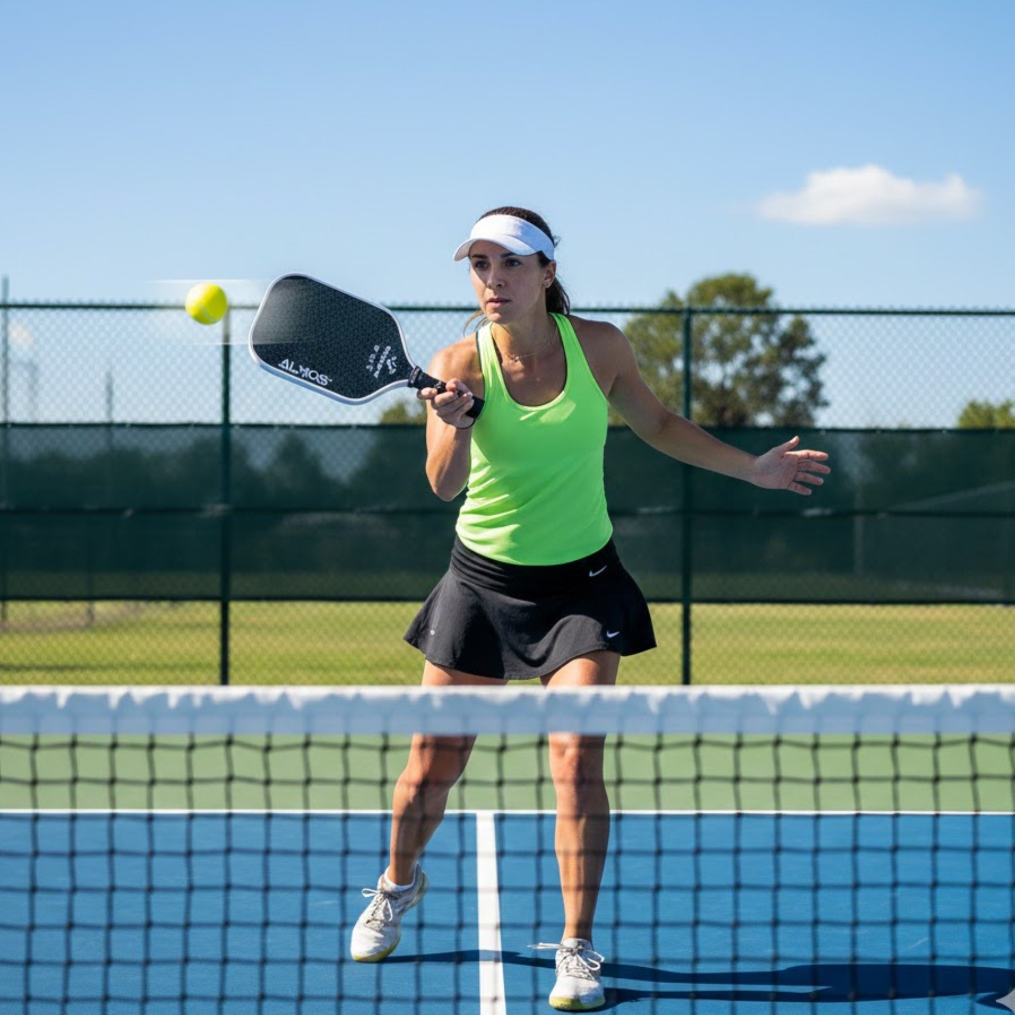 Almos Sports Platinum Pickleball Paddle – Titanium Weave Surface, Polypropylene Honeycomb Core, 16mm Control Paddle for Power, Spin & Stability 