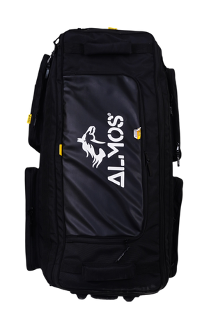 Almos Players Edition Cricket Kit Bag – Premium Stand-Up Wheelie Cricket Kit Bag with Bat Protection & Triple Wheels 