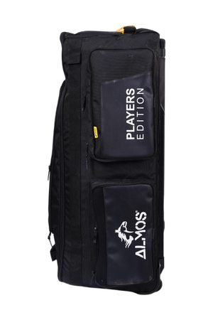 Almos Players Edition Cricket Kit Bag – Premium Stand-Up Wheelie Cricket Kit Bag with Bat Protection & Triple Wheels 
