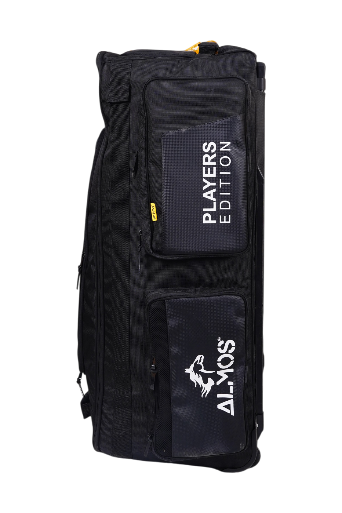 Almos Players Edition Cricket Kit Bag – Premium Stand-Up Wheelie Cricket Kit Bag with Bat Protection & Triple Wheels 