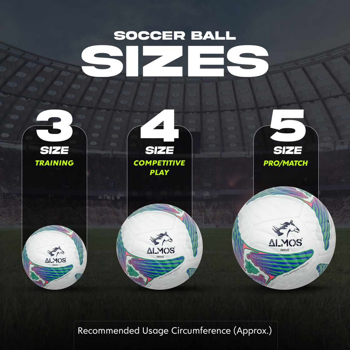 Almos Wave Match Soccer Ball – Size 4 & 5 