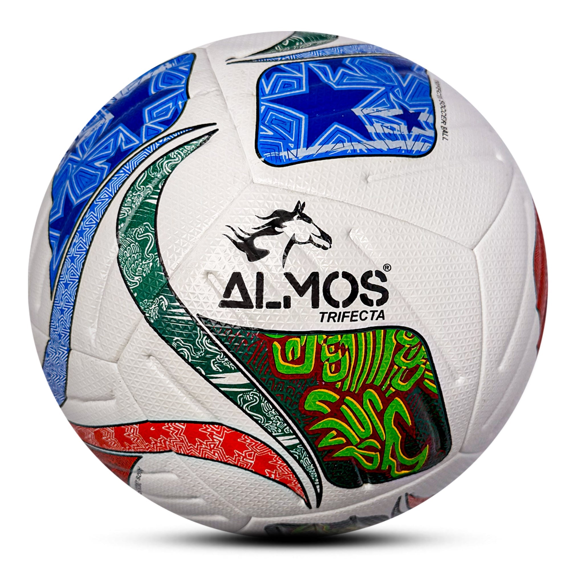 Almos Trifecta Match Soccer Ball – Size 4 & 5, Thermo Bonded, 12-Panel, Premium EPU Microfiber Professional Match Football 