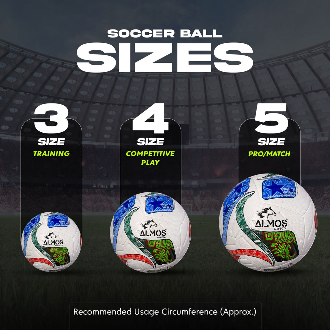 Almos Trifecta Pro Soccer Ball – Size 4 & 5 