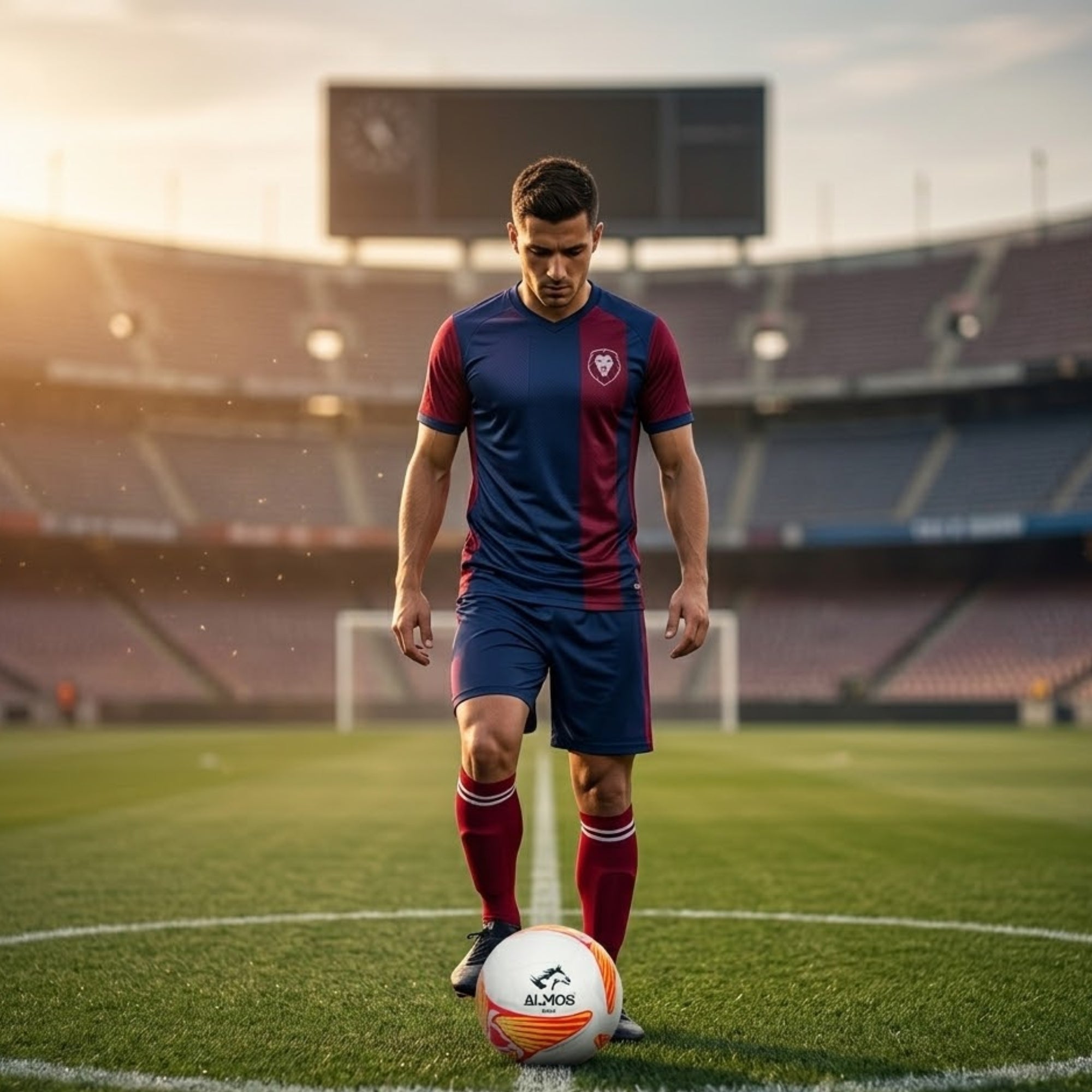 Almos Match Soccer Ball Size 5 | Spain Editions, 12-Panel EPU Leather Training & Match Football 