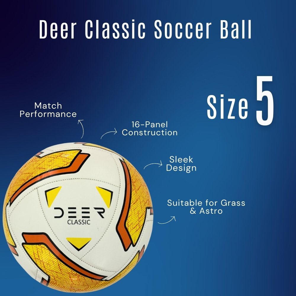 Deer Classic Soccer Ball Yellow Features