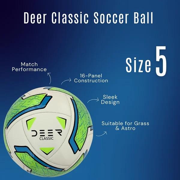 Deer Classic Soccer Ball Green Features