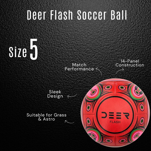 Deer Flash Red Soccer Ball Features