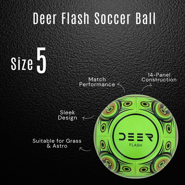 Deer Flash Green Soccer Ball Features